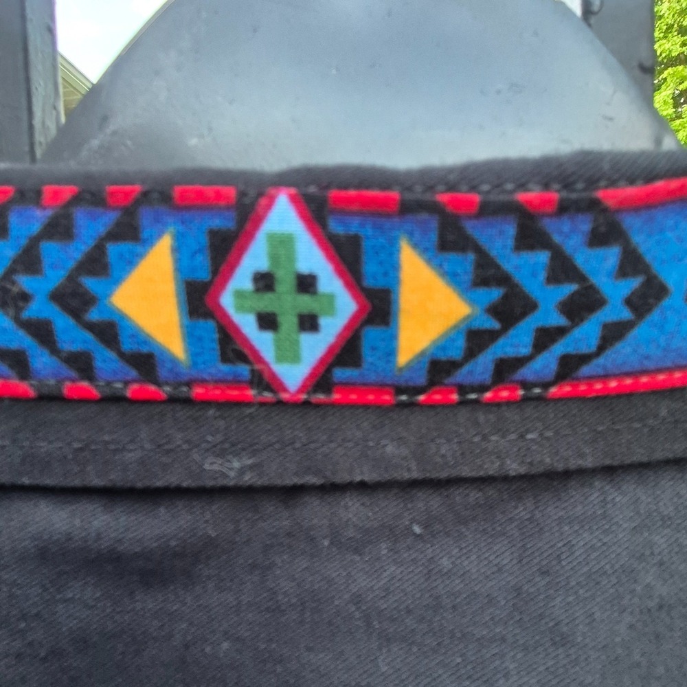 Aztec Embroidered Wolf Shirt Western Native American Mens Sz L - Picture 7 of 12